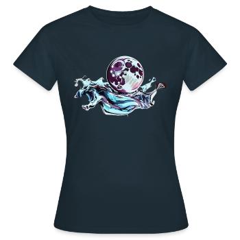 Pleine lune chromée - T-shirt Femme - marine - Devant - AI Model Female 172 dark (172cm)