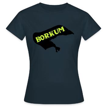 Borkum Island - Women's T-Shirt - navy - Front - AI Model Female 172 dark (172cm)
