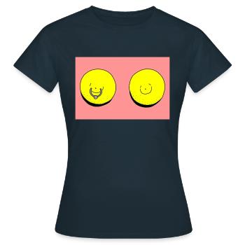 zitrone piercing rot - Frauen T-Shirt - Navy - Vorne - AI Model Female 172 dark (172cm)