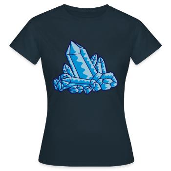Kristall Edelstein Blau - Frauen T-Shirt - Navy - Vorne - AI Model Female 172 dark (172cm)