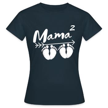 mother of two expectant mothers of twins - Women's T-Shirt - navy - Front - AI Model Female 172 dark (172cm)