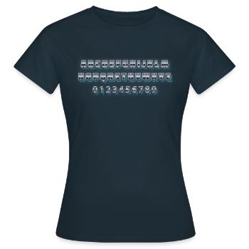 Arcade Alphabet - Women's T-Shirt - navy - Front - AI Model Female 172 dark (172cm)