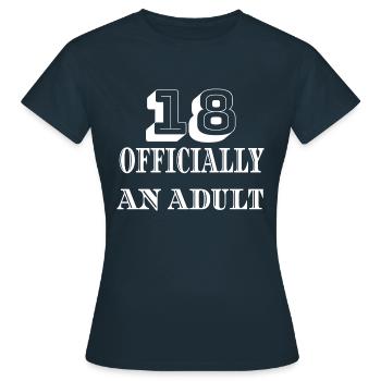 18 Officially an adult - Women's T-Shirt - navy - Front - AI Model Female 172 dark (172cm)