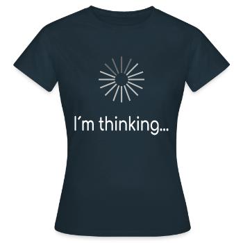 I am thinking - Frauen T-Shirt - Navy - Vorne - AI Model Female 172 dark (172cm)