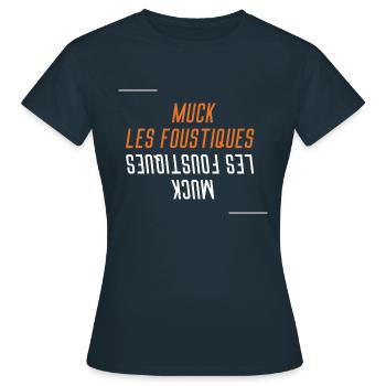 Muck Les Foustiques Deteste les Piqûres moustiques - T-shirt Femme - marine - Devant - AI Model Female 172 dark (172cm)