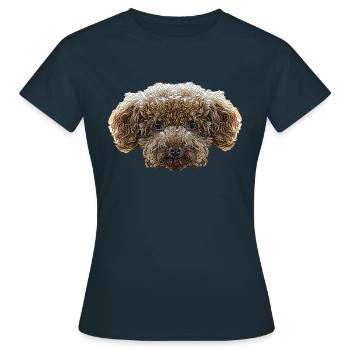 Visage de caniche jouet - T-shirt Femme - marine - Devant - AI Model Female 172 dark (172cm)