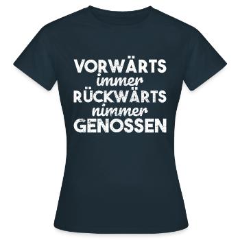 DDR Nostalgie Spruch Geschenk - Frauen T-Shirt - Navy - Vorne - AI Model Female 172 dark (172cm)