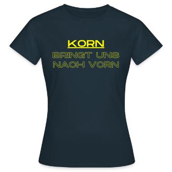 Korn bringt uns nach vorn! - Frauen T-Shirt - Navy - Vorne - AI Model Female 172 dark (172cm)