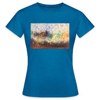 Feu de champ - T-shirt Femme - bleu saphir antique chiné - Devant - AI Model Female 172 dark (172cm)