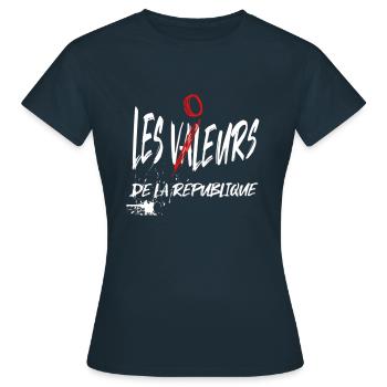 LES VALEURS DE LA REPUBLIQUE - T-shirt Femme - marine - Devant - AI Model Female 172 dark (172cm)