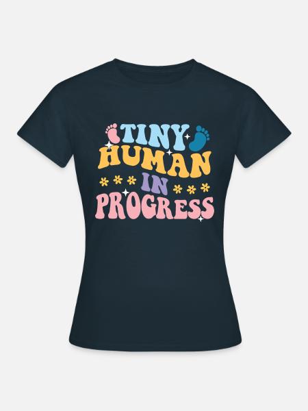 Tiny Human In Progress - Viaggio in gravidanza - Maglietta da donna - navy