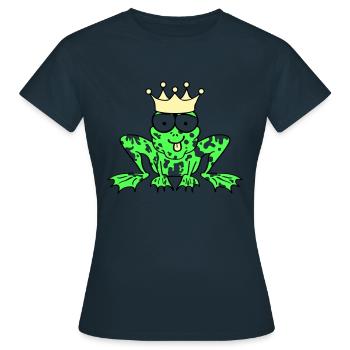Prince Charmant Grenouille Roi - T-shirt Femme - marine - Devant - AI Model Female 172 dark (172cm)