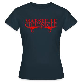 Marseille Chronik - Frauen T-Shirt - Navy - Vorne - AI Model Female 172 dark (172cm)