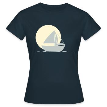Boat sailing - Women's T-Shirt - navy - Front - AI Model Female 172 dark (172cm)