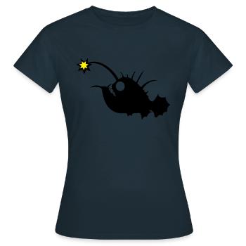 Anglerfisch - Frauen T-Shirt - Navy - Vorne - AI Model Female 172 dark (172cm)