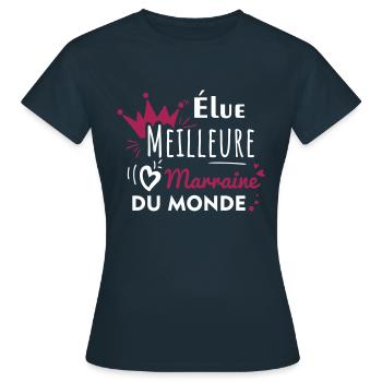 meilleure marraine du monde,cadeau marraine - T-shirt Femme - marine - Devant - AI Model Female 172 dark (172cm)
