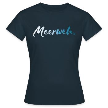 Meerweh. - Frauen T-Shirt - Navy - Vorne - AI Model Female 172 dark (172cm)