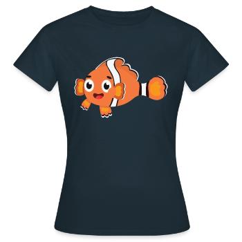 Clownfisch - Frauen T-Shirt - Navy - Vorne - AI Model Female 172 dark (172cm)