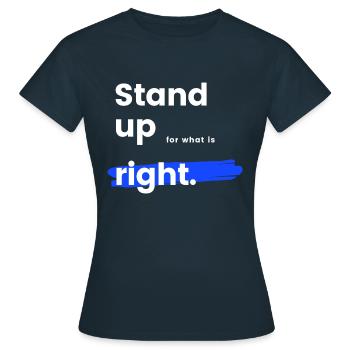 Stand up - Frauen T-Shirt - Navy - Vorne - AI Model Female 172 dark (172cm)