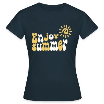 Enjoy Summer - Women's T-Shirt - navy - Front - AI Model Female 172 dark (172cm)