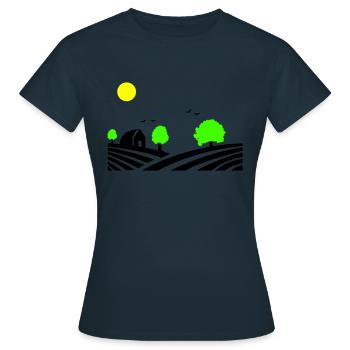 ferme - T-shirt Femme - marine - Devant - AI Model Female 172 dark (172cm)