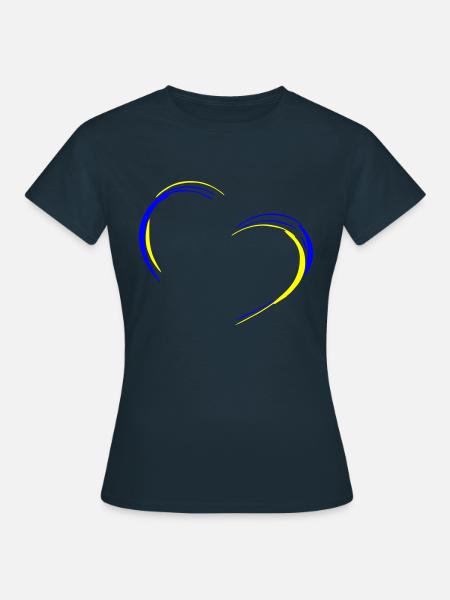 Herz - Frauen T-Shirt - Navy