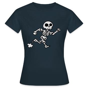 squelette qui court - T-shirt Femme - marine - Devant - AI Model Female 172 dark (172cm)