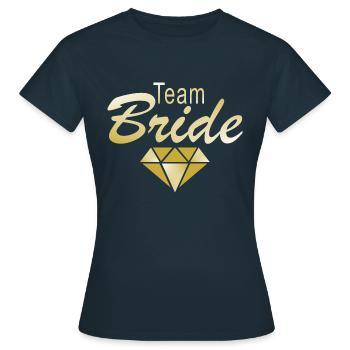 Équipe mariée - T-shirt Femme - marine - Devant - AI Model Female 172 dark (172cm)