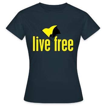 Live Free - Frauen T-Shirt - Navy - Vorne - AI Model Female 172 dark (172cm)