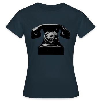 Old phone - Women's T-Shirt - navy - Front - AI Model Female 172 dark (172cm)