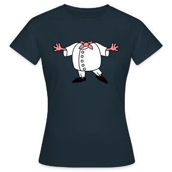 chef koch koerper schuerze kochen restaurant meist - Frauen T-Shirt - Navy - Vorne - AI Model Female 172 dark (172cm)