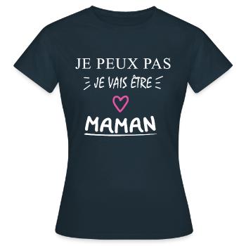Je peux pas je vais être maman - T-shirt Femme - marine - Devant - AI Model Female 172 dark (172cm)