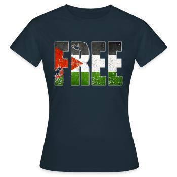 Freies Palästina - Frauen T-Shirt - Navy - Vorne - AI Model Female 172 dark (172cm)
