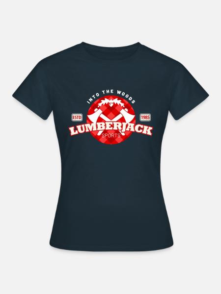 lumberjack karomuster im kreis - Frauen T-Shirt - Navy