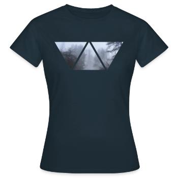 Forest Fog Triangle Photo Gloomy Gift Winter - Women's T-Shirt - navy - Front - AI Model Female 172 dark (172cm)