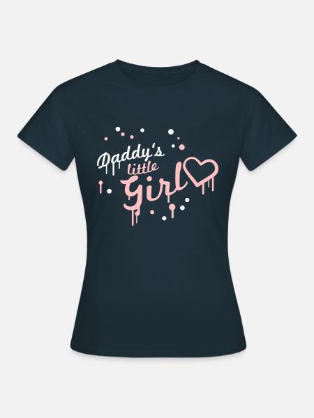 Daddys Little Girl Papas Mädchen Tropfen Graffiti - Frauen T-Shirt - Navy