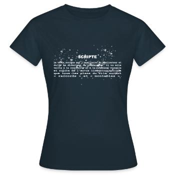 Définition de scripte - T-shirt Femme - marine - Devant - AI Model Female 172 dark (172cm)