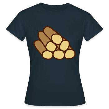 Wood - Frauen T-Shirt - Navy - Vorne - AI Model Female 172 dark (172cm)