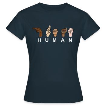 HUMAIN - RESPECT - Vote à main levée - T-shirt Femme - marine - Devant - AI Model Female 172 dark (172cm)