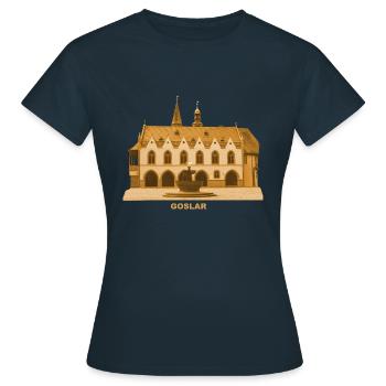 Goslar Rathaus Harz Niedersachsen - Frauen T-Shirt - Navy - Vorne - AI Model Female 172 dark (172cm)