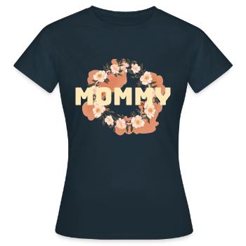 Mutterliebe im Blütenmeer - Frauen T-Shirt - Navy - Vorne - AI Model Female 172 dark (172cm)