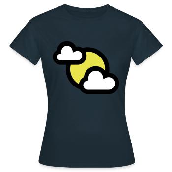 Icône météo ou icône partiellement couverte - T-shirt Femme - marine - Devant - AI Model Female 172 dark (172cm)