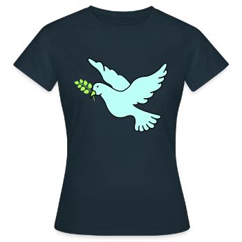 Colombe de la Paix - T-shirt Femme - marine - Devant - AI Model Female 172 dark (172cm)
