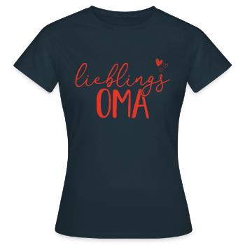 Lieblings Oma - Großmutter Geschenk Liebe Familie - Frauen T-Shirt - Navy - Vorne - AI Model Female 172 dark (172cm)