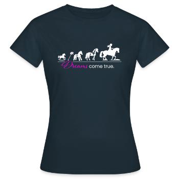 Pferde Traum Evolution - Frauen T-Shirt - Navy - Vorne - AI Model Female 172 dark (172cm)