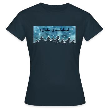Pays des merveilles hivernales - T-shirt Femme - marine - Devant - AI Model Female 172 dark (172cm)