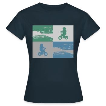 Junior Biker Pop Art metallic - Women's T-Shirt - navy - Front - AI Model Female 172 dark (172cm)