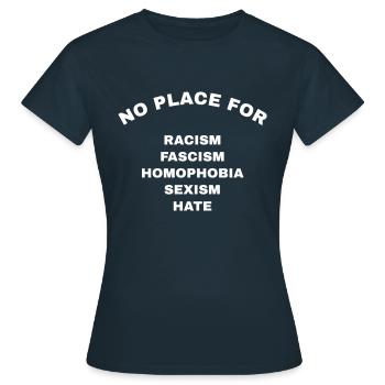 Pas de place pour le racisme - T-shirt Femme - marine - Devant - AI Model Female 172 dark (172cm)