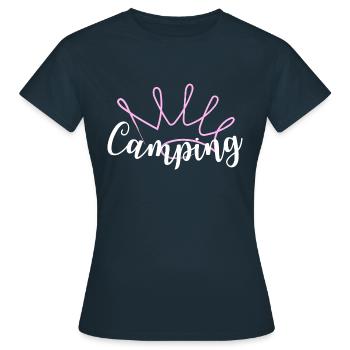 Camping Queen Krone - T-shirt Femme - marine - Devant - AI Model Female 172 dark (172cm)