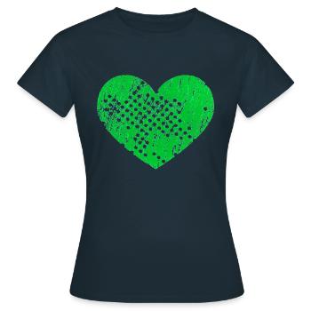 Heart with holes (green) - Women's T-Shirt - navy - Front - AI Model Female 172 dark (172cm)